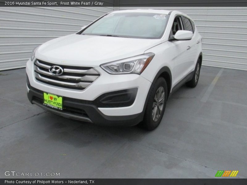 Frost White Pearl / Gray 2016 Hyundai Santa Fe Sport