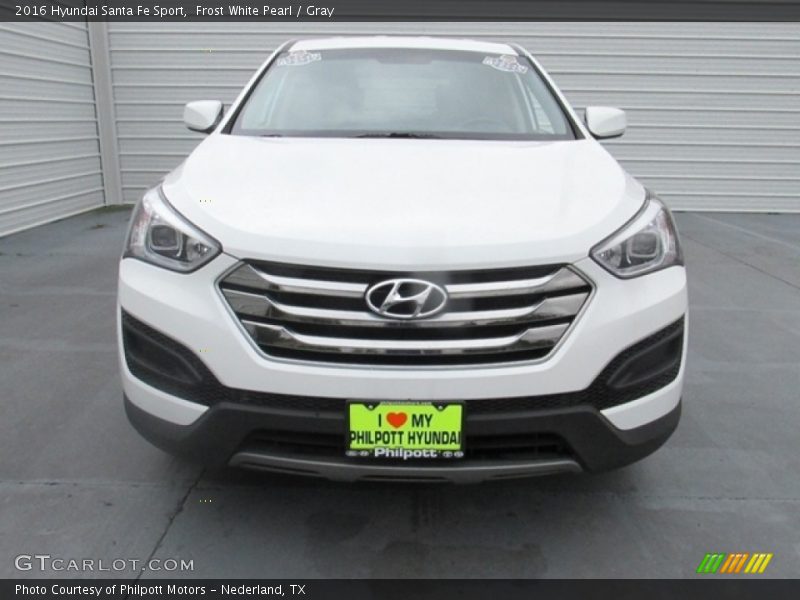 Frost White Pearl / Gray 2016 Hyundai Santa Fe Sport