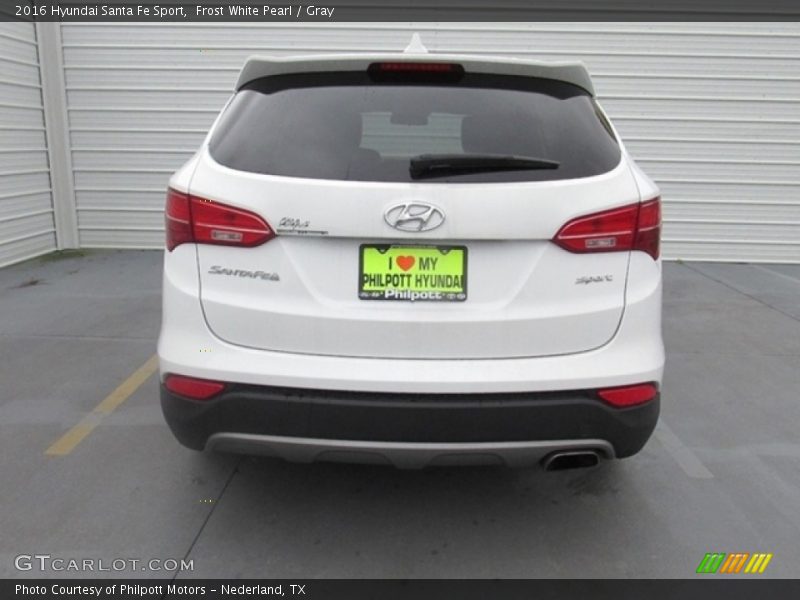 Frost White Pearl / Gray 2016 Hyundai Santa Fe Sport