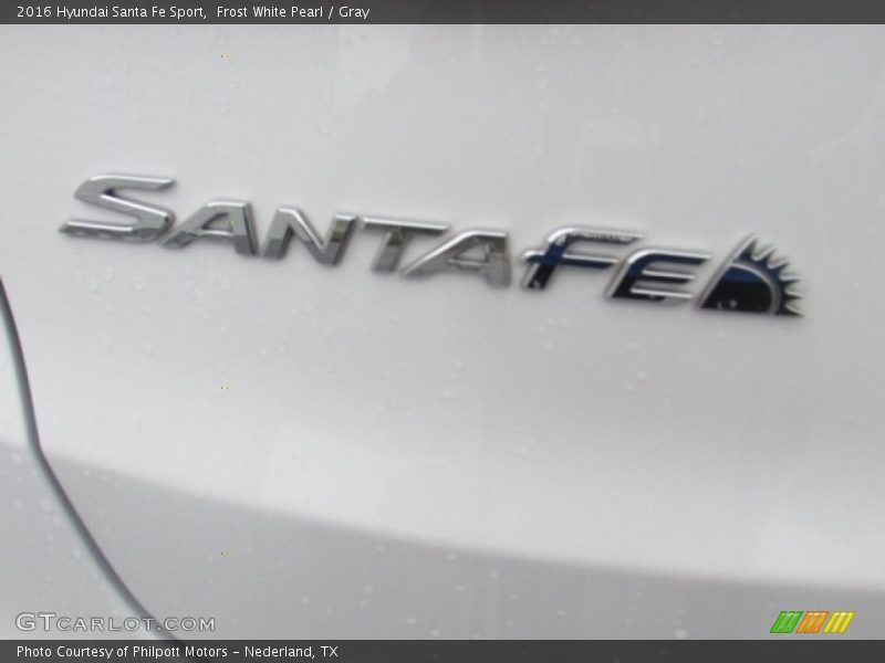 Frost White Pearl / Gray 2016 Hyundai Santa Fe Sport