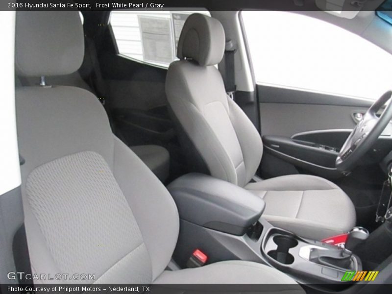 Frost White Pearl / Gray 2016 Hyundai Santa Fe Sport