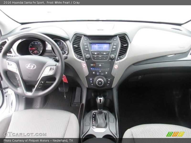 Frost White Pearl / Gray 2016 Hyundai Santa Fe Sport