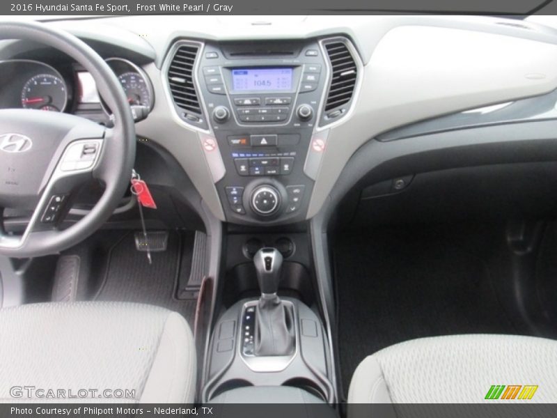 Frost White Pearl / Gray 2016 Hyundai Santa Fe Sport