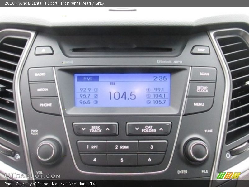Frost White Pearl / Gray 2016 Hyundai Santa Fe Sport