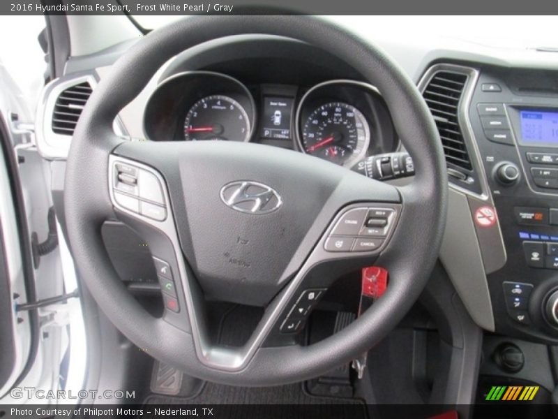 Frost White Pearl / Gray 2016 Hyundai Santa Fe Sport