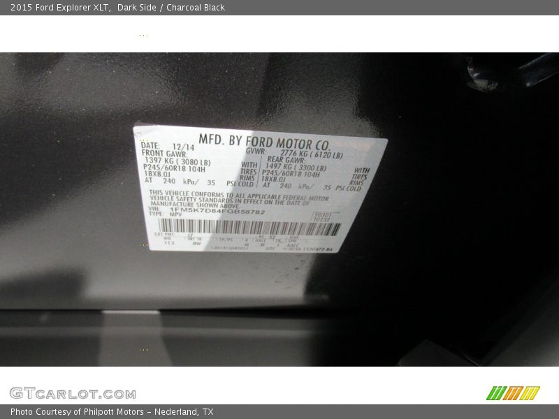 Dark Side / Charcoal Black 2015 Ford Explorer XLT