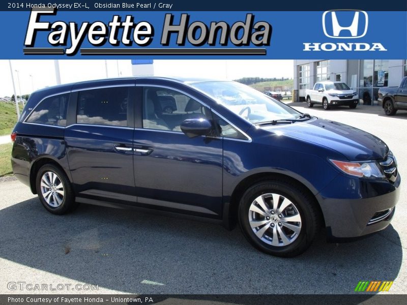 Obsidian Blue Pearl / Gray 2014 Honda Odyssey EX-L