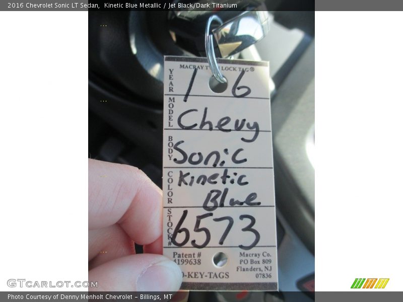 Kinetic Blue Metallic / Jet Black/Dark Titanium 2016 Chevrolet Sonic LT Sedan