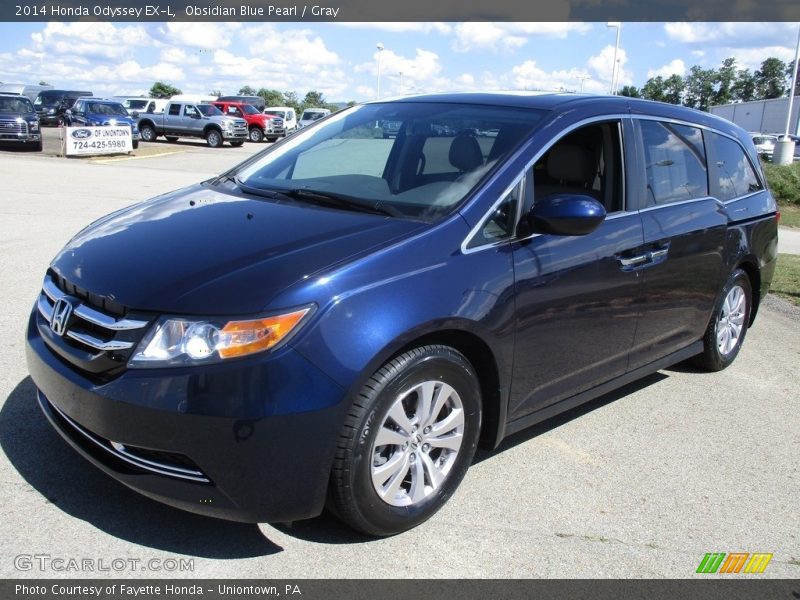 Obsidian Blue Pearl / Gray 2014 Honda Odyssey EX-L
