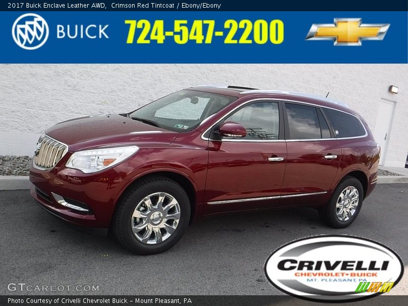 Crimson Red Tintcoat / Ebony/Ebony 2017 Buick Enclave Leather AWD