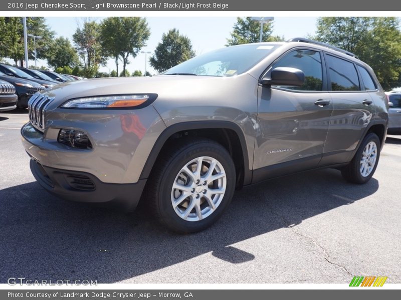 Light Brownstone Pearl / Black/Light Frost Beige 2016 Jeep Cherokee Sport