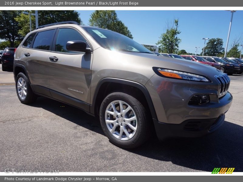 Light Brownstone Pearl / Black/Light Frost Beige 2016 Jeep Cherokee Sport