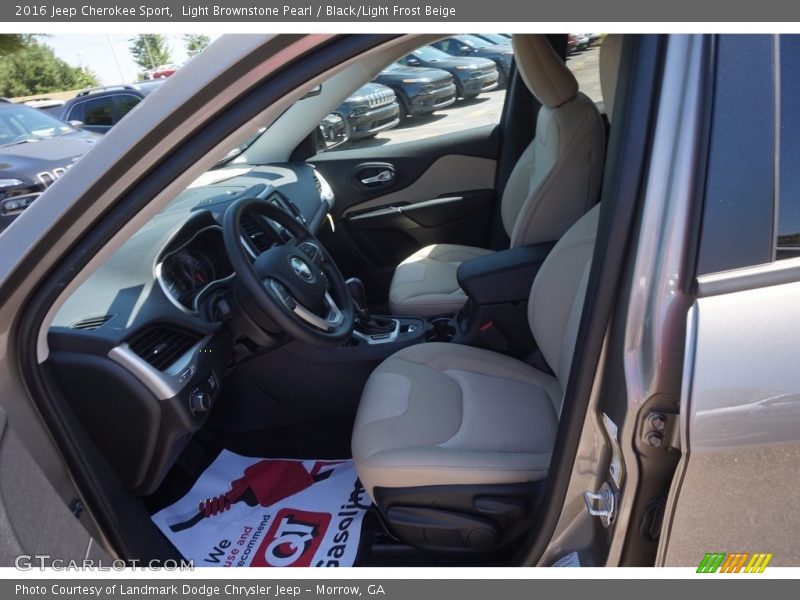Light Brownstone Pearl / Black/Light Frost Beige 2016 Jeep Cherokee Sport