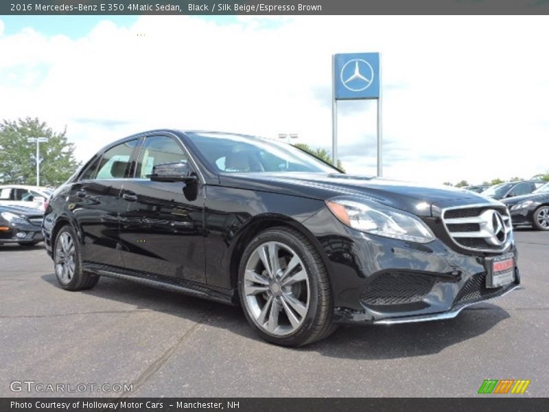 Black / Silk Beige/Espresso Brown 2016 Mercedes-Benz E 350 4Matic Sedan