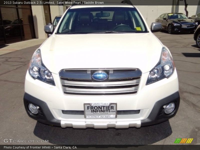 Satin White Pearl / Saddle Brown 2013 Subaru Outback 2.5i Limited