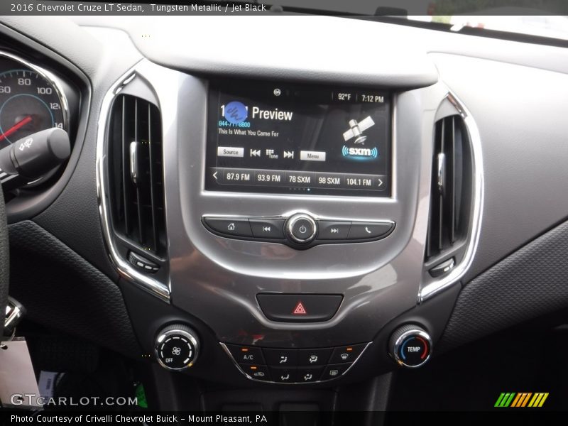 Tungsten Metallic / Jet Black 2016 Chevrolet Cruze LT Sedan