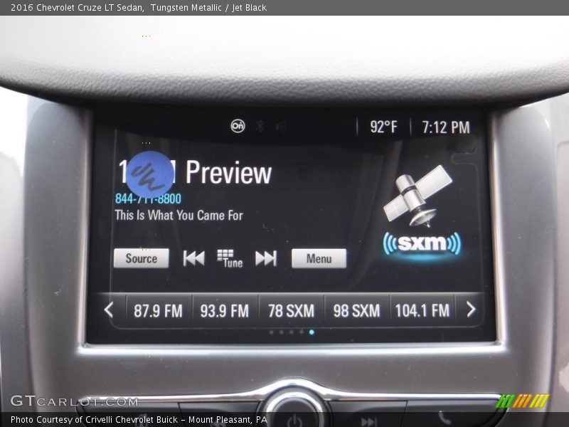 Tungsten Metallic / Jet Black 2016 Chevrolet Cruze LT Sedan