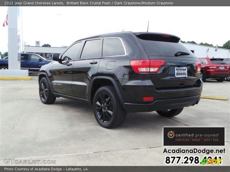 Brilliant Black Crystal Pearl / Dark Graystone/Medium Graystone 2012 Jeep Grand Cherokee Laredo