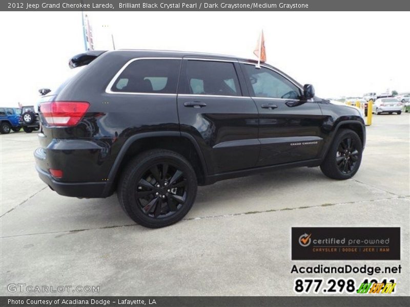 Brilliant Black Crystal Pearl / Dark Graystone/Medium Graystone 2012 Jeep Grand Cherokee Laredo