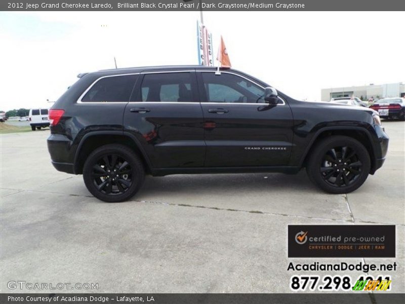 Brilliant Black Crystal Pearl / Dark Graystone/Medium Graystone 2012 Jeep Grand Cherokee Laredo