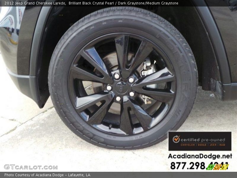 Brilliant Black Crystal Pearl / Dark Graystone/Medium Graystone 2012 Jeep Grand Cherokee Laredo