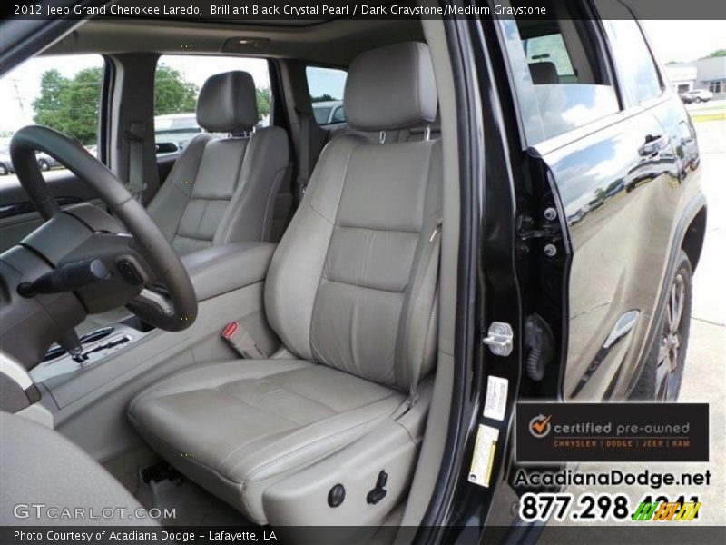 Brilliant Black Crystal Pearl / Dark Graystone/Medium Graystone 2012 Jeep Grand Cherokee Laredo
