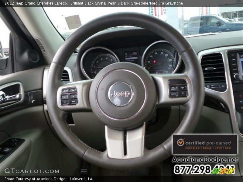 Brilliant Black Crystal Pearl / Dark Graystone/Medium Graystone 2012 Jeep Grand Cherokee Laredo