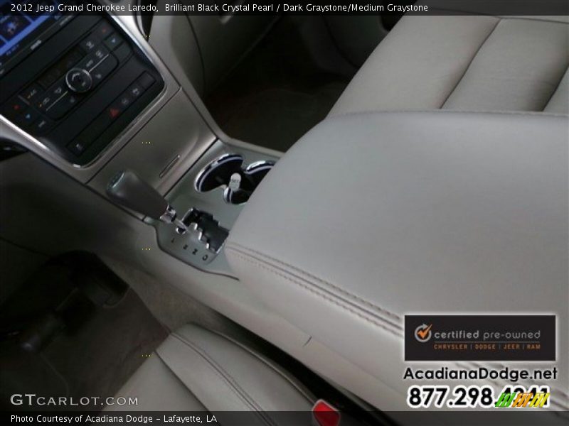 Brilliant Black Crystal Pearl / Dark Graystone/Medium Graystone 2012 Jeep Grand Cherokee Laredo