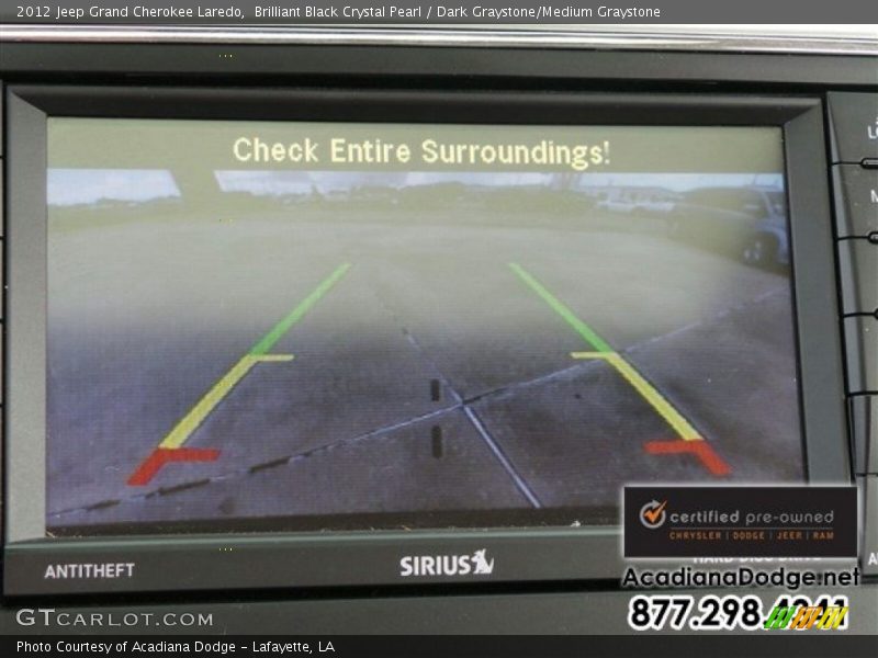 Brilliant Black Crystal Pearl / Dark Graystone/Medium Graystone 2012 Jeep Grand Cherokee Laredo