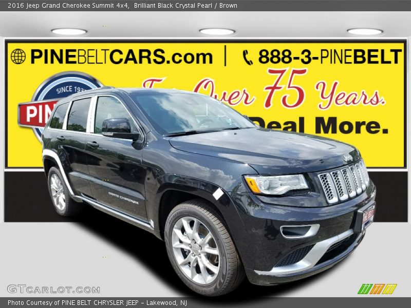 Brilliant Black Crystal Pearl / Brown 2016 Jeep Grand Cherokee Summit 4x4