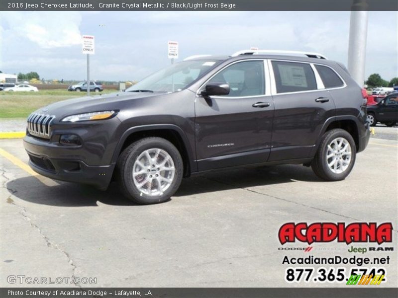 Granite Crystal Metallic / Black/Light Frost Beige 2016 Jeep Cherokee Latitude