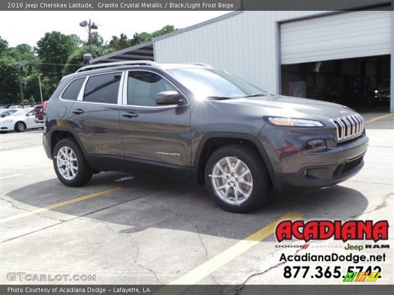 Granite Crystal Metallic / Black/Light Frost Beige 2016 Jeep Cherokee Latitude