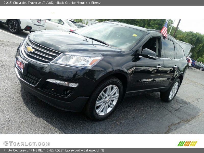 Black Granite Metallic / Ebony 2015 Chevrolet Traverse LT AWD