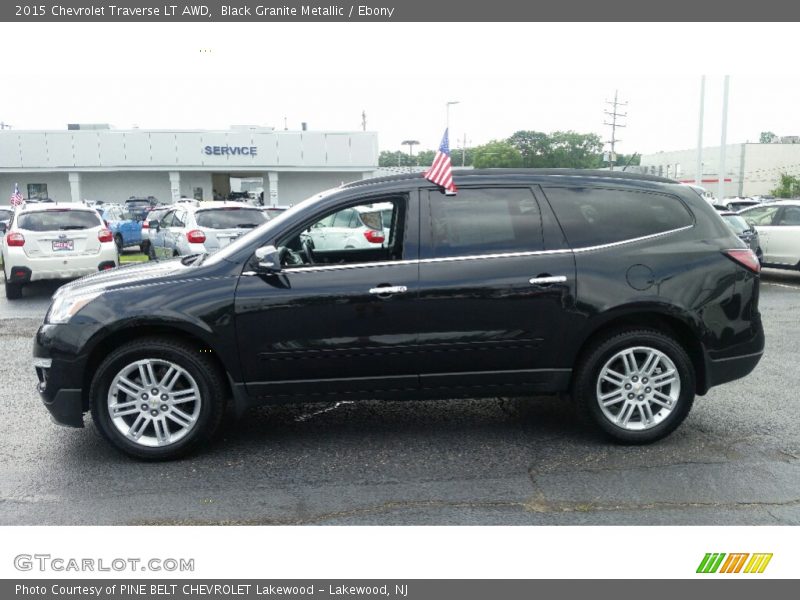 Black Granite Metallic / Ebony 2015 Chevrolet Traverse LT AWD