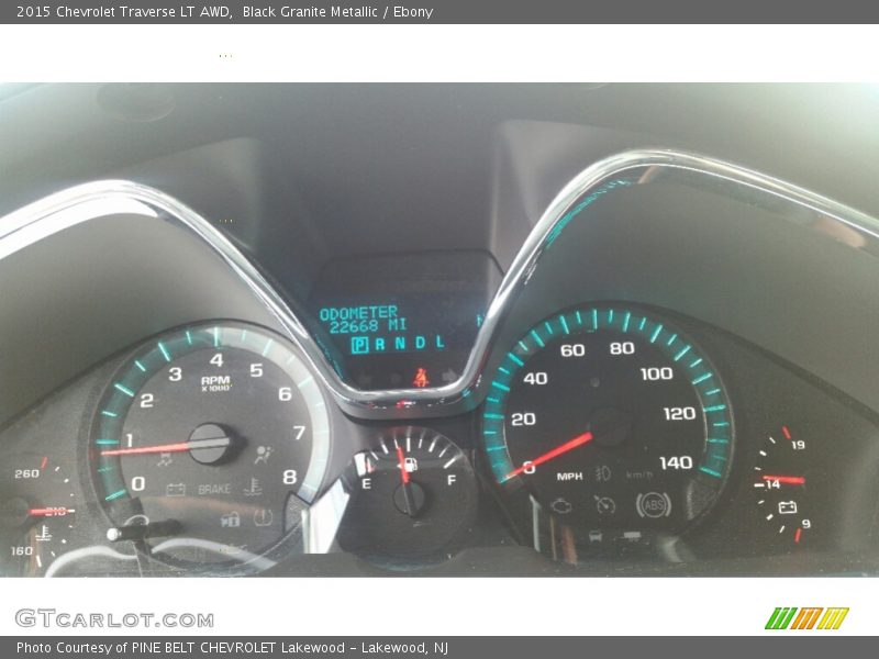 Black Granite Metallic / Ebony 2015 Chevrolet Traverse LT AWD