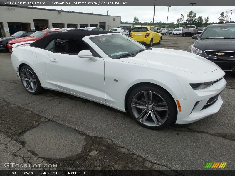 Summit White / Adrenaline Red 2017 Chevrolet Camaro LT Convertible