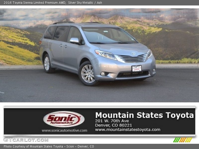Silver Sky Metallic / Ash 2016 Toyota Sienna Limited Premium AWD