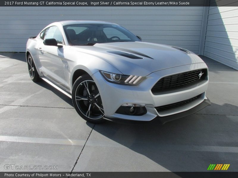Ingot Silver / California Special Ebony Leather/Miko Suede 2017 Ford Mustang GT California Speical Coupe