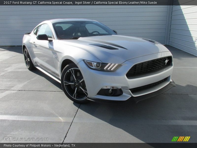 Ingot Silver / California Special Ebony Leather/Miko Suede 2017 Ford Mustang GT California Speical Coupe