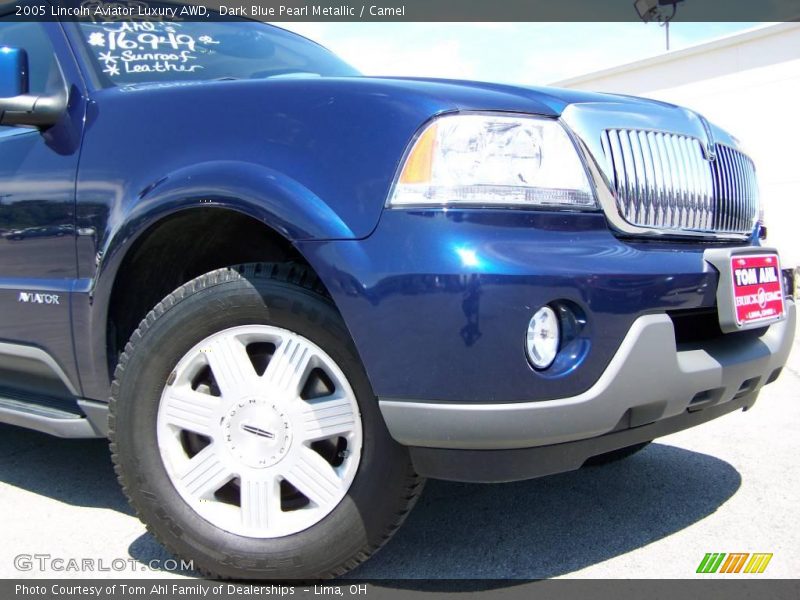 Dark Blue Pearl Metallic / Camel 2005 Lincoln Aviator Luxury AWD