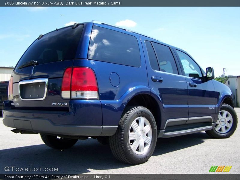 Dark Blue Pearl Metallic / Camel 2005 Lincoln Aviator Luxury AWD