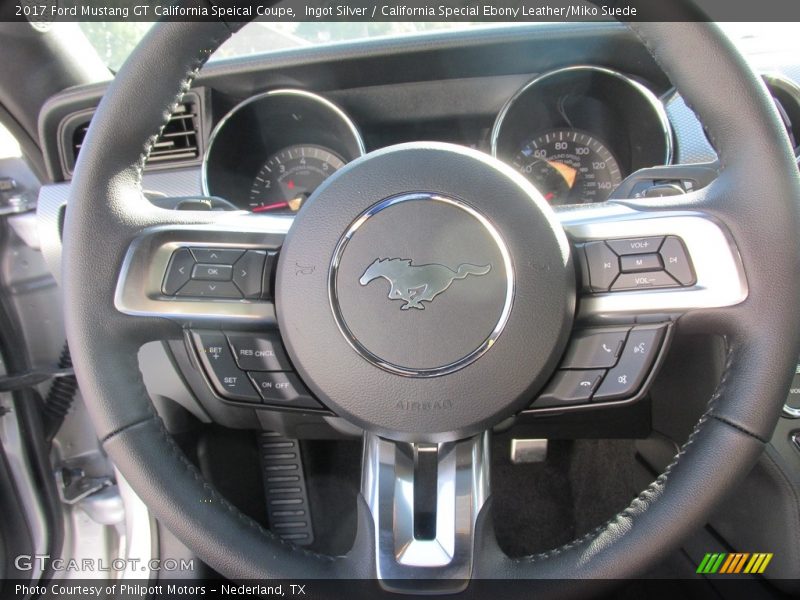 Ingot Silver / California Special Ebony Leather/Miko Suede 2017 Ford Mustang GT California Speical Coupe
