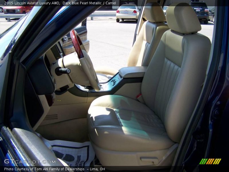 Dark Blue Pearl Metallic / Camel 2005 Lincoln Aviator Luxury AWD