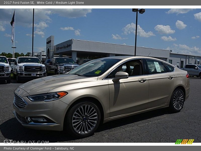 White Gold / Medium Light Stone 2017 Ford Fusion SE