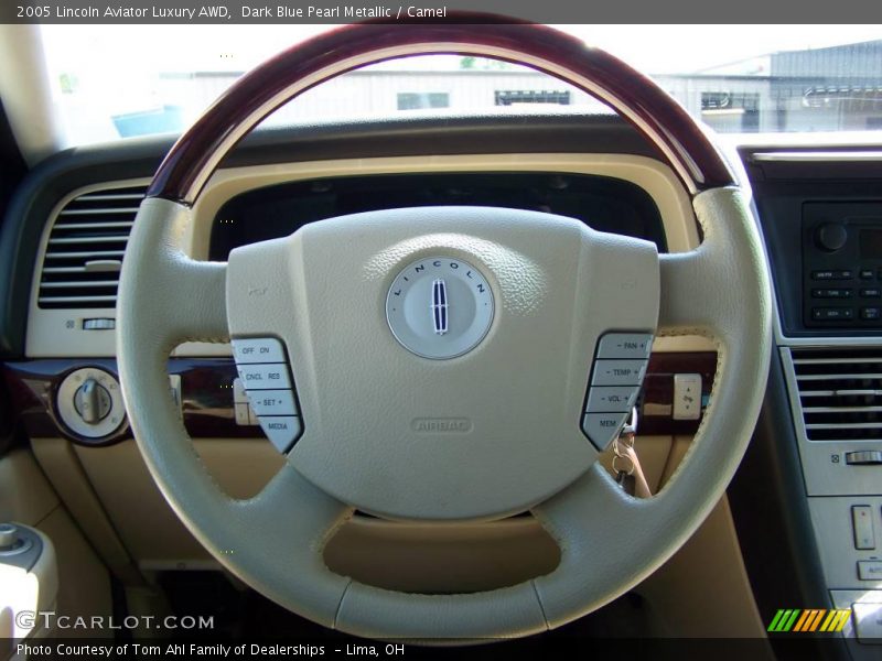 Dark Blue Pearl Metallic / Camel 2005 Lincoln Aviator Luxury AWD