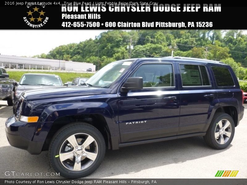 True Blue Pearl / Light Pebble Beige/Dark Slate Gray 2016 Jeep Patriot Latitude 4x4