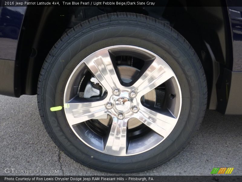 True Blue Pearl / Light Pebble Beige/Dark Slate Gray 2016 Jeep Patriot Latitude 4x4