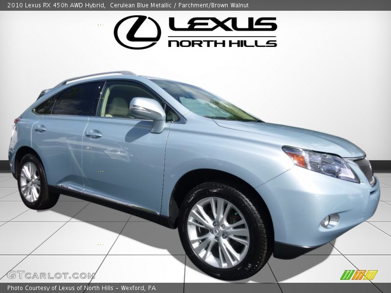Cerulean Blue Metallic / Parchment/Brown Walnut 2010 Lexus RX 450h AWD Hybrid