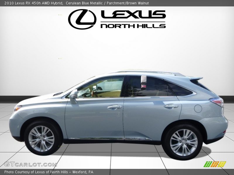 Cerulean Blue Metallic / Parchment/Brown Walnut 2010 Lexus RX 450h AWD Hybrid
