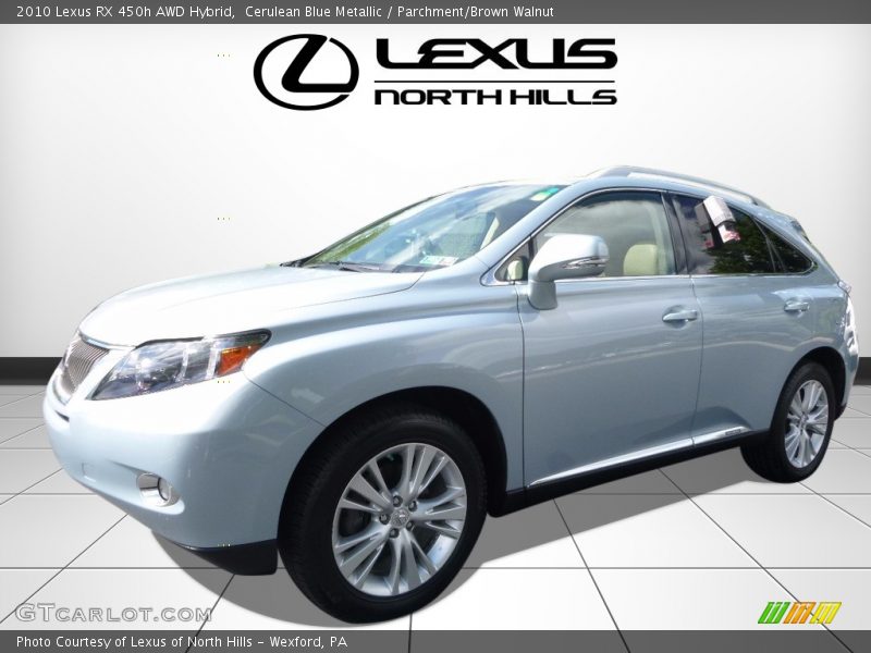 Cerulean Blue Metallic / Parchment/Brown Walnut 2010 Lexus RX 450h AWD Hybrid
